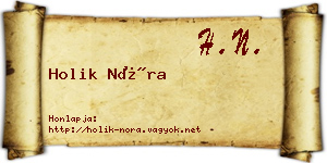 Holik Nóra névjegykártya