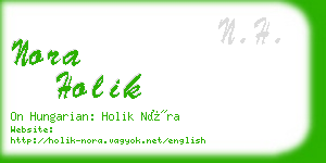 nora holik business card